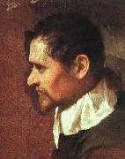 CARRACCI, Annibale Self-Portrait in Profile sdf oil on canvas